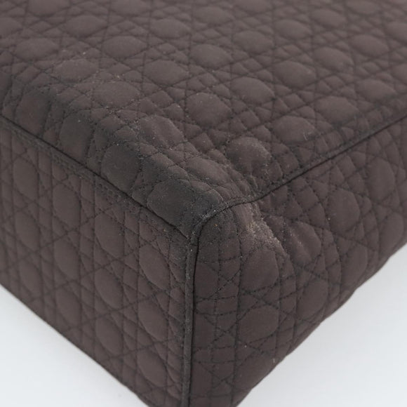 Christian Dior Canage Hand Bag Canvas Black Gold Tone Auth ep15200