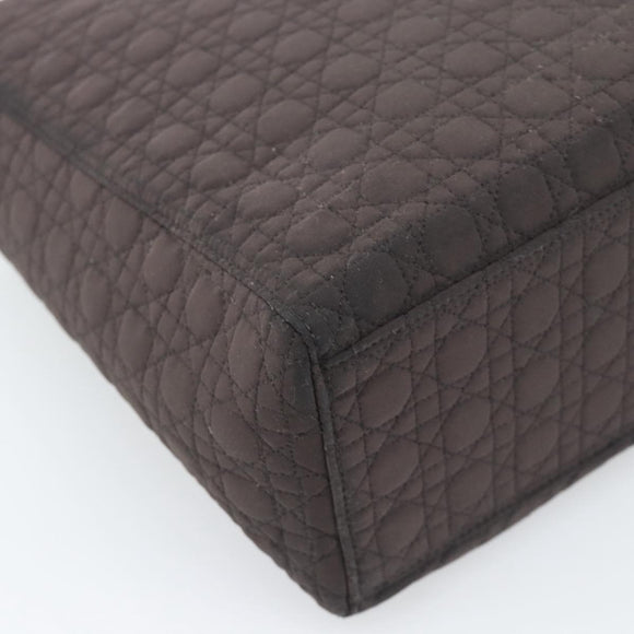 Christian Dior Canage Hand Bag Canvas Black Gold Tone Auth ep15200
