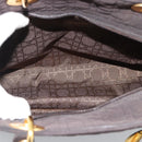 Christian Dior Canage Hand Bag Canvas Black Gold Tone Auth ep15200-17
