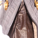 Christian Dior Canage Hand Bag Canvas Black Gold Tone Auth ep15200-19