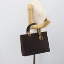 Christian Dior Canage Hand Bag Canvas Black Gold Tone Auth ep15200-23