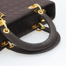 Christian Dior Canage Hand Bag Canvas Black Gold Tone Auth ep15200-7