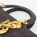 Christian Dior Canage Hand Bag Canvas Black Gold Tone Auth ep15200-8