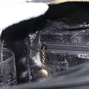 GUCCI Vanity Cosmetic Pouch Patent 2way Black Gold Tone Auth ep15207-23