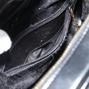 GUCCI Vanity Cosmetic Pouch Patent 2way Black Gold Tone Auth ep15207-12