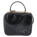 GUCCI Vanity Cosmetic Pouch Patent 2way Black Gold Tone Auth ep15207-13