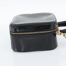 GUCCI Vanity Cosmetic Pouch Patent 2way Black Gold Tone Auth ep15207-4