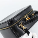 GUCCI Vanity Cosmetic Pouch Patent 2way Black Gold Tone Auth ep15207-6