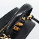 GUCCI Vanity Cosmetic Pouch Patent 2way Black Gold Tone Auth ep15207-7