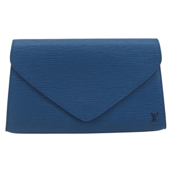 LOUIS VUITTON Epi Art Deco Clutch Bag Blue M52635 LV Auth ep15208