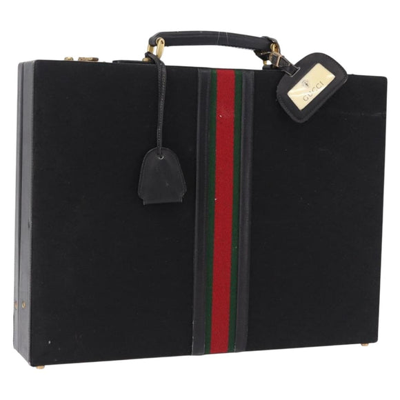 GUCCI GG Canvas Trunk Black Gold Tone Auth ep15209