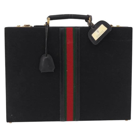 GUCCI GG Canvas Trunk Black Gold Tone Auth ep15209
