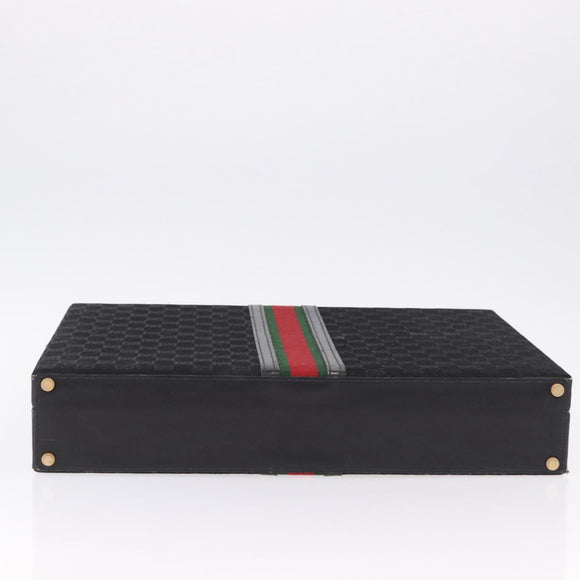 GUCCI GG Canvas Trunk Black Gold Tone Auth ep15209