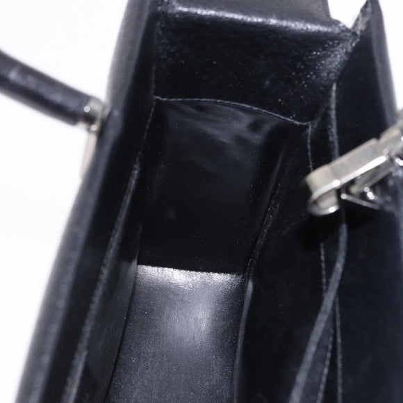 GUCCI Bamboo Hand Bag Leather 2way Black Silver 002 1035 Auth ep15210