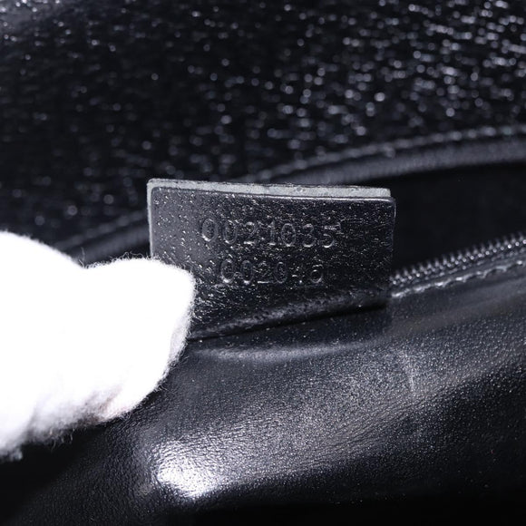 GUCCI Bamboo Hand Bag Leather 2way Black Silver 002 1035 Auth ep15210