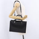 GUCCI Bamboo Hand Bag Leather 2way Black Silver 002 1035 Auth ep15210-25