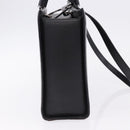 GUCCI Bamboo Hand Bag Leather 2way Black Silver 002 1035 Auth ep15210-5