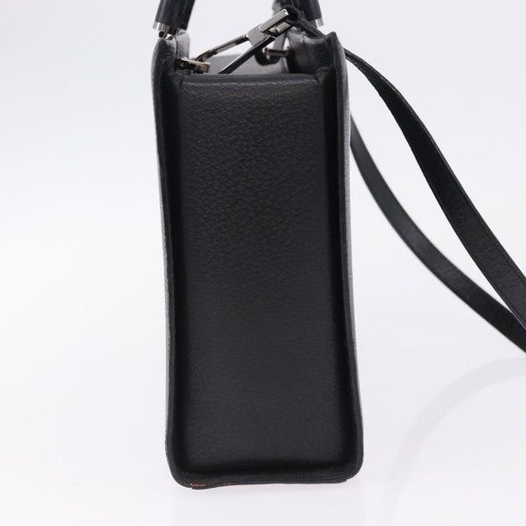 GUCCI Bamboo Hand Bag Leather 2way Black Silver 002 1035 Auth ep15210