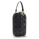 Christian Dior Cannage Phone Holder Chain Shoulder Bag Patent Black Auth ep15212-1
