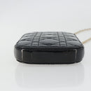 Christian Dior Cannage Phone Holder Chain Shoulder Bag Patent Black Auth ep15212-5