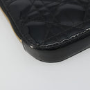 Christian Dior Cannage Phone Holder Chain Shoulder Bag Patent Black Auth ep15212-17