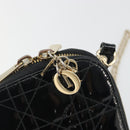 Christian Dior Cannage Phone Holder Chain Shoulder Bag Patent Black Auth ep15212-21