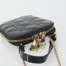 Christian Dior Cannage Phone Holder Chain Shoulder Bag Patent Black Auth ep15212-6