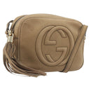 GUCCI Soho Shoulder Bag Leather Beige Gold Tone 308364 Auth ep15215-1