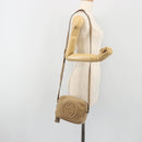 GUCCI Soho Shoulder Bag Leather Beige Gold Tone 308364 Auth ep15215-22