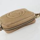 GUCCI Soho Shoulder Bag Leather Beige Gold Tone 308364 Auth ep15215-6