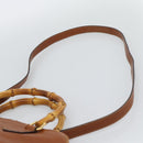 GUCCI Bamboo Hand Bag Leather 2way Brown Gold Tone 000 2214 0289 Auth ep15218-15