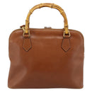 GUCCI Bamboo Hand Bag Leather 2way Brown Gold Tone 000 2214 0289 Auth ep15218-2
