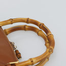 GUCCI Bamboo Hand Bag Leather 2way Brown Gold Tone 000 2214 0289 Auth ep15218-14