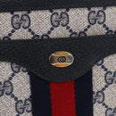 GUCCI GG Supreme Shoulder Bag PVC Leather Navy Gold Tone 14 02 013 Auth ep15220-18