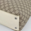 GUCCI GG Supreme Tote Bag PVC Leather Beige Silver 131220 Auth ep15221-14