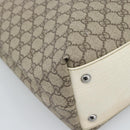 GUCCI GG Supreme Tote Bag PVC Leather Beige Silver 131220 Auth ep15221-15