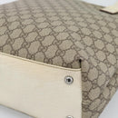 GUCCI GG Supreme Tote Bag PVC Leather Beige Silver 131220 Auth ep15221-16