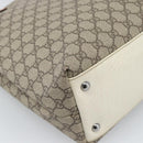 GUCCI GG Supreme Tote Bag PVC Leather Beige Silver 131220 Auth ep15221-10
