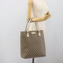 GUCCI GG Supreme Tote Bag PVC Leather Beige Silver 131220 Auth ep15221-22
