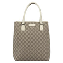 GUCCI GG Supreme Tote Bag PVC Leather Beige Silver 131220 Auth ep15221-13