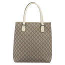 GUCCI GG Supreme Tote Bag PVC Leather Beige Silver 131220 Auth ep15221-2