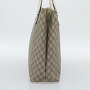 GUCCI GG Supreme Tote Bag PVC Leather Beige Silver 131220 Auth ep15221-4