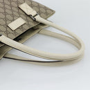GUCCI GG Supreme Tote Bag PVC Leather Beige Silver 131220 Auth ep15221-7