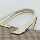 GUCCI GG Supreme Tote Bag PVC Leather Beige Silver 131220 Auth ep15221-8