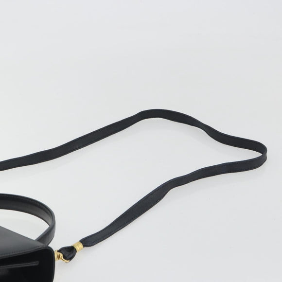 Christian Dior Hand Bag Leather 2way Black Gold Tone Auth ep15222