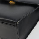 Christian Dior Hand Bag Leather 2way Black Gold Tone Auth ep15222-9
