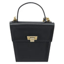Christian Dior Hand Bag Leather 2way Black Gold Tone Auth ep15222-13