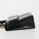 Christian Dior Hand Bag Leather 2way Black Gold Tone Auth ep15222-4
