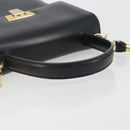 Christian Dior Hand Bag Leather 2way Black Gold Tone Auth ep15222-7
