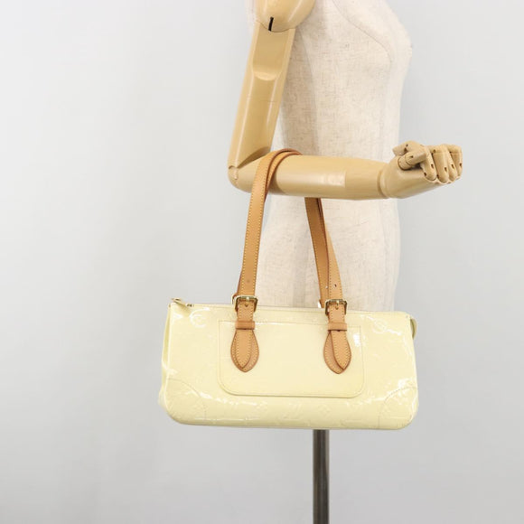 LOUIS VUITTON Monogram Vernis Rosewood Avenue Hand Bag Perle M93508 Auth ep15223